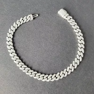 MOISSANITE CUBAN LINK BRACELET - VVS1 - D COLOR - 925 STERLING SILVER - 6mm X 7  • $123.45