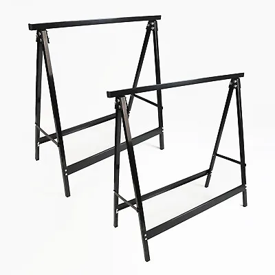 £24.99 • Buy Twin Saw Horse Set Trestles Work Stands Heavy Dutyfolding Bench Portable Diy
