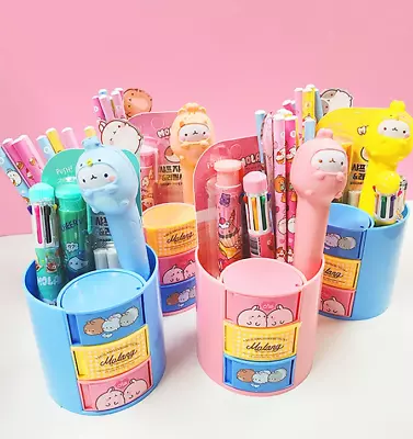 Molang Round Drawer Pencil Holder Stationery Set Randon Color Official Licensed • $18