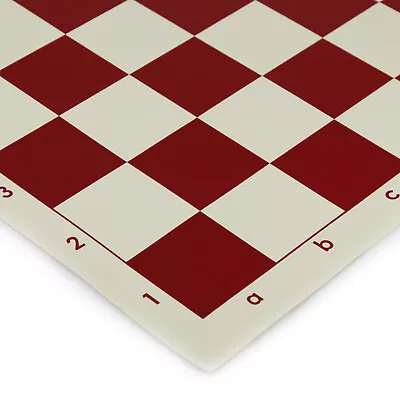 Tournament Regulation Vinyl Chessboard 20  - 2.25  Squares - Red- Roll-Up • $14.99