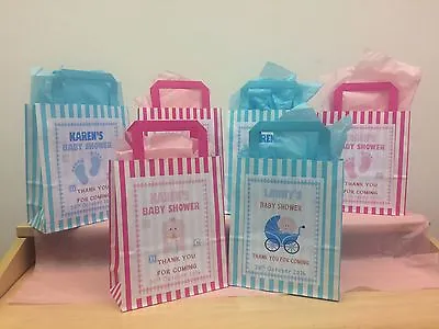 5 X Personalised Baby Shower Party Gift Bags • £4.50