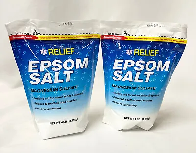 Epsom Salt All Natural Natural Magnesium Sulfate 2 X 4lb = 8 LB ( 3.63KG) • $18