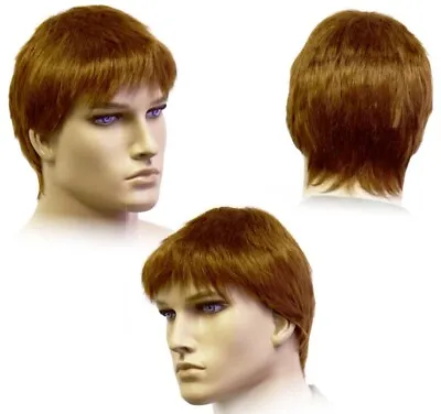 Male Men Wig Full Size Adjustable Halloween Cosplay Red Copper Wig-K1230 • $9.98