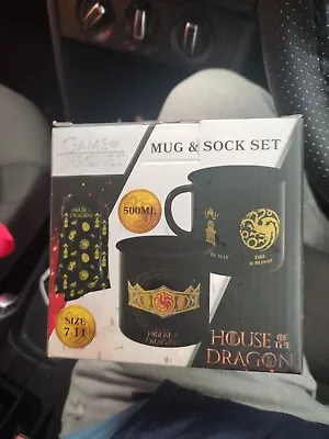 Game Of Thrones House Of The Dragon Mug 500ml And Sock Gift Set 7-11  • £4.70