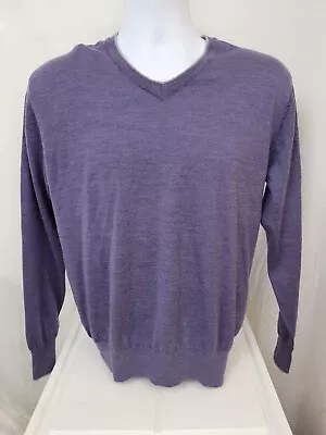 J.Hilburn Cashmere Wool Blend Sweater Medium Mens  V Neck Purple Casual • $26.25