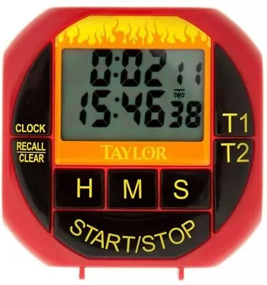 Taylor Dual Event Timer Clock Weekend Warrior Magnetic Big Digit Kitchen BBQ  • $7.99