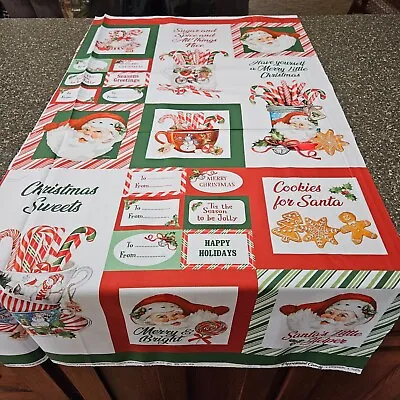 Peppermint Candy Panel 23x42 Northcott Christmas Labels Blocks • $7.99