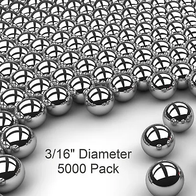 5000 3/16  Inch G25 Precision Chromium Chrome Steel Bearing Balls AISI 52100 • $39.40