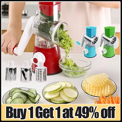 Rotary Cheese Grater Hand Crank Stainless Steel Vegetable Food Chopper Shredder • £2.83