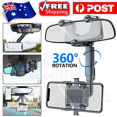 360° Rotatable And Retractable Car Phone Holder Rearview Mirror Multifunctional • $10.85