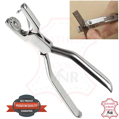 Heavy Duty 7'' Jewelry Rotatory 5 Hole Punch Pliers Metal Leather Sheets Tool • £4.99
