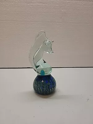 Vintage Signed Mdina Art Glass Seahorse Paperweight • $18.40