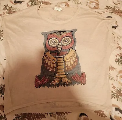 £8 • Buy Size M/L Fine Knit Owl Top (18/20)