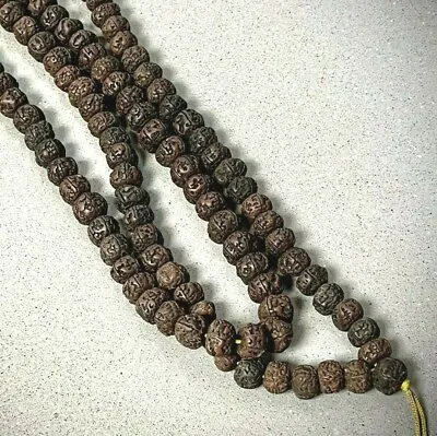 £45 • Buy Rudraksha Mala Necklace. India / Nepal / Tibet. Antique Not Repro Hindu/buddhist