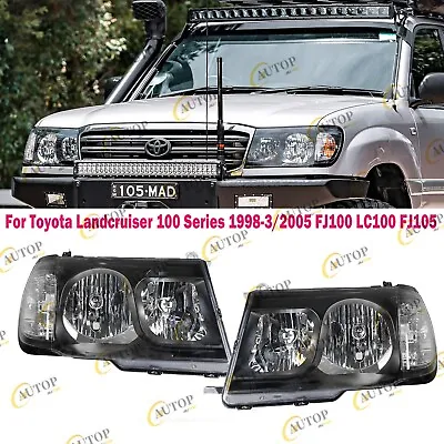 Pair Head Lights For Toyota Landcruiser 100 Series FJ100 LC100 FJ105 1998-3/2005 • $219.12