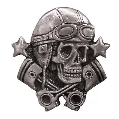$8.99 • Buy Skull Pistons Cross Jacket Vest Mc Biker Pin  By Miltacusa
