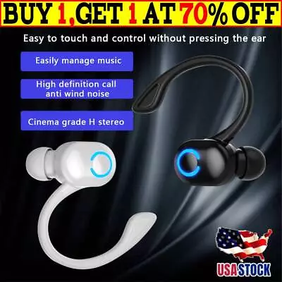 Bluetooth 5.1 Headset Wireless Earbuds Earphones Stereo Headphones Ear Hook Hot • $8.89