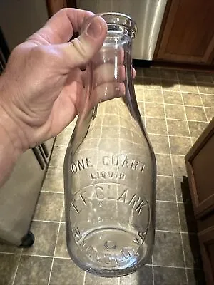 E. F. Clark Embossed Quart Milk Bottle Ringgold Virginia VA • $19.99