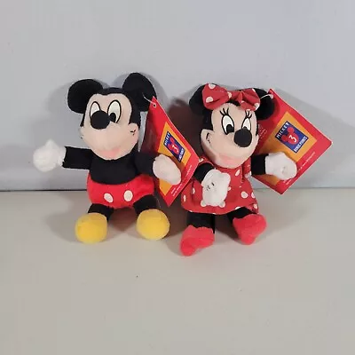 Mickey And Miinnie Mouse Plush Keychains Disney Classics 6  With Tags Zip Back • $19.52