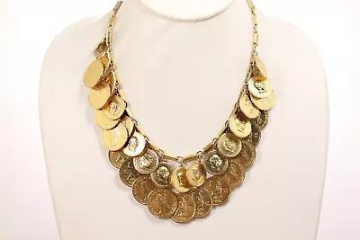 Vintage Ionic MIRIAM HASKELL Coin Gold Tone Necklace  READ DESCRIPTION • $200