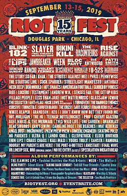 $18.84 • Buy RIOT FEST 2019 CHICAGO CONCERT POSTER-Blink182, Slayer, Raconteurs, Rise Against