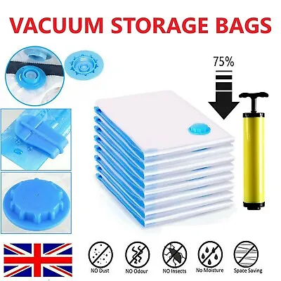 Strong Vacuum Storage Space Savings Bag Space Saver Bags New Vacum Bag 50x70 Cm • £2.29