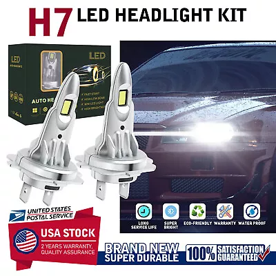 2pcs Super Bright H7 LED Headlight Bulbs Kit 6000K White For 2015 2018 Volvo V60 • $17.68