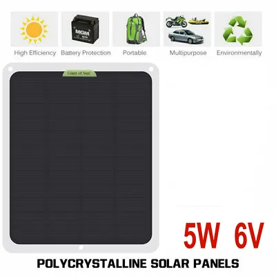 $12.21 • Buy 5W 6V Solar Panel Outdoor Portable DIY Solar Cells Battery Charger System US