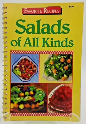 SALADS OF ALL KINDS Favorite Recipes 1987 Wire Bound Cookbook Vintage • $5