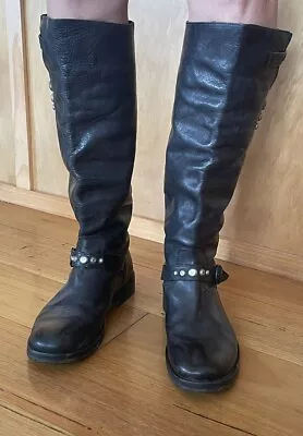 Leather Boots 40 Black Knee High • $100