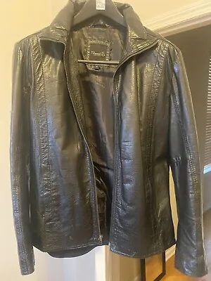 Men’s Leather Jacket Medium - 7 Diamonds Zip Up • $49.99