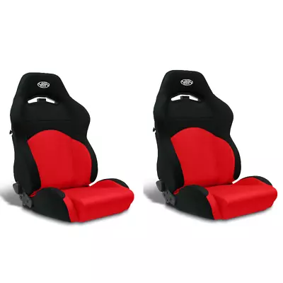 SAAS Universal GT Seats (2) Dual Recline Black/Red ADR Compliant • $720