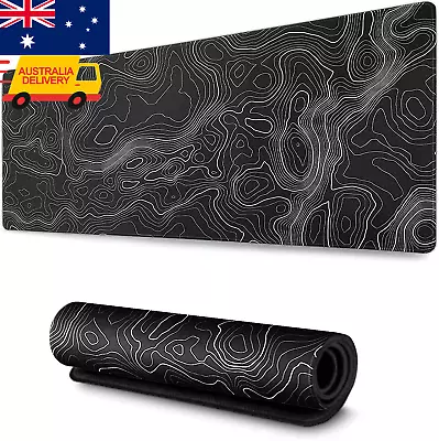 Topographic Mouse Pad Black Long Big Extended Gaming Mouse Pad XL Large Desk Mat • $19.99