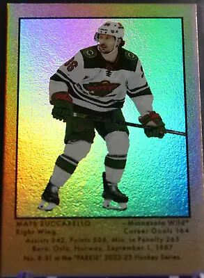 2022-23 Parkhurst Champions Mats Zuccarello Parkie Mini Gold Rainbow /51 #R-31 • $15