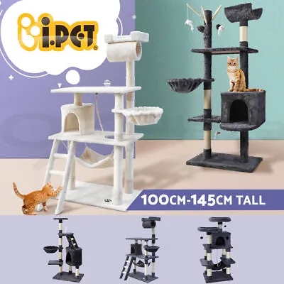 I.Pet Cat Tree Tower Scratching Post Scratcher Wood Condo House Toys Bed Medium • $41.95