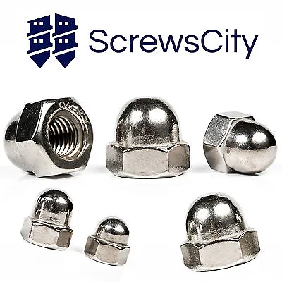 £41.42 • Buy Hexagon Domed Cap Nuts  Fit Screws Bolts M4 M5 M6 M8 M10 A2 Stainless Steel