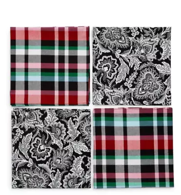 Vera Bradley RIBBONS PLAID Lot Of 4 20.5  Napkins NWT  • $16.40