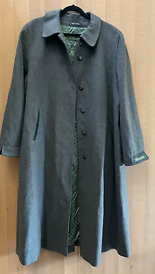 Vintage Overcoat Men's Italian 54 Coat Winter Wool Blend Alpaca Green Long Coat • $149.99
