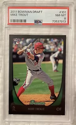 Mike Trout 2011 Bowman Draft #101 Rc Rookie Card Los Angeles Angels Psa 8 Nm-mt • $76