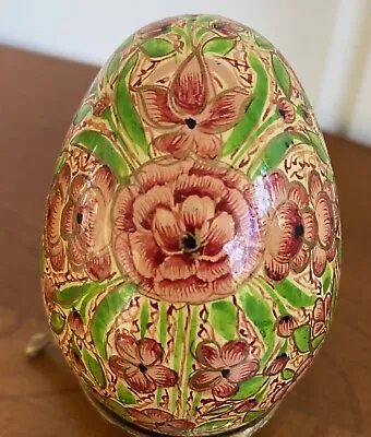 Wood Eggs Decorated Decor Folk Art Vintage No Stand. • $6.95