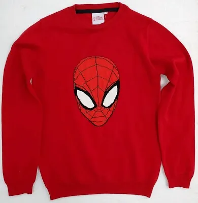 $24.99 • Buy Marvel Spider-Man Face  Knit Christmas Holiday Sweater Boys  US Size 9/10