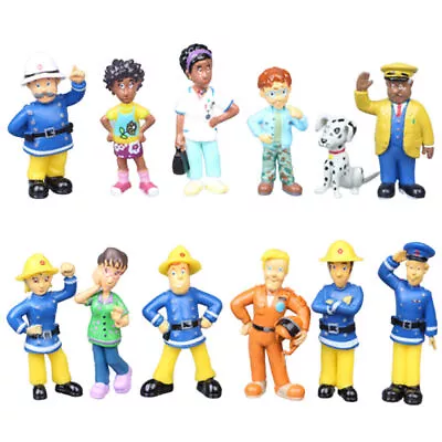 Fireman Sam Figures Cake Toppers Kids Toys Fans Gifts Desktop Ornament 12Pcs Set • $15.95