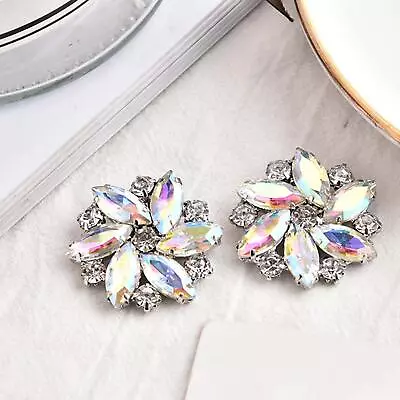 £8.77 • Buy 2x Rhinestone Shoe Clips Crystal Shoe Buckle Jewelry Wedding Hats Sandals