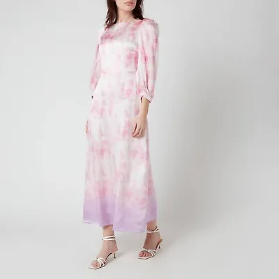 Olivia Rubin Women's Lara Dress Pink  Tie Dye 100% Silk Dress RRP £350 • £120