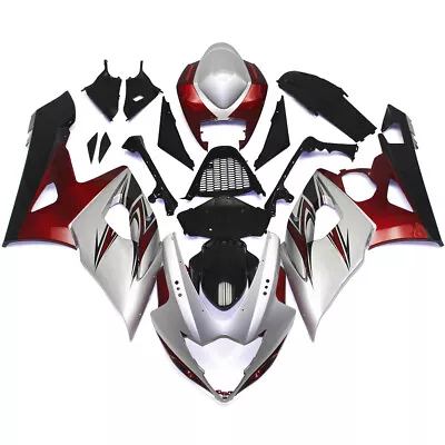 Plastic Fairing For Suzuki GSXR1000 K5 2005-2006 Bodywork Silver Dark Red Black • $410.95