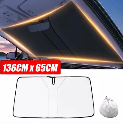 Car Sun Visor Shade Cover Titanium Windshield Sunshade Sun UV Block Protector • $11.99