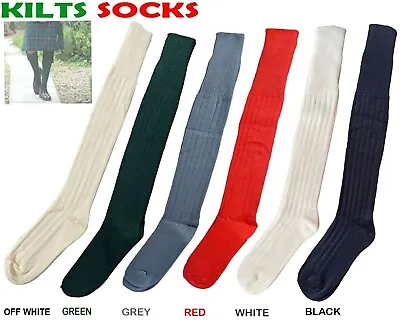 Men's Traditional Scottish Highland Kilt Wear Hose Wool Long Socks • £6.99