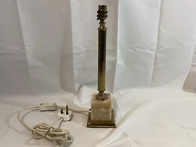 Brass & Marble Column Table/Desk Lamp Art Deco Style Vintage • £19.99