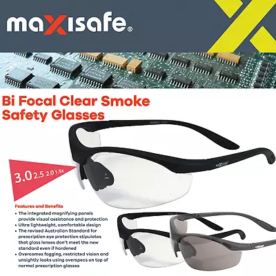 £65.22 • Buy Bifocal Safety Glasses Work Eyewear Sunglasses Magnified Reader Clear Tint