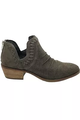 Vince Camuto Perforated Suede Ankle Booties Palmina Shady Gray • $37.79